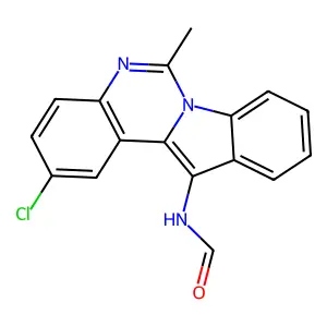 N-(2-chloro-6-methylindolo[1,2-c]quinazolin-12-yl)formamide structure