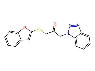 1-(1-Benzofuran-2-ylsulfanyl)-3-(1H-1,2,3-benzotriazol-1-yl)propan-2-one structure