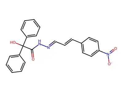 2-hydroxy-N'-[(1E,2E)-3-(4-nitrophenyl)prop-2-en-1-ylidene]-2,2-diphenylacetohydrazide structure