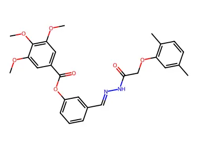 3-[(E)-{2-[(2,5-dimethylphenoxy)acetyl]hydrazinylidene}methyl]phenyl 3,4,5-trimethoxybenzoate structure