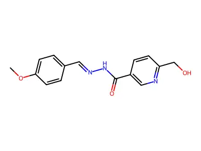 6-(hydroxymethyl)-N-[(4-methoxyphenyl)methylideneamino]pyridine-3-carboxamide structure