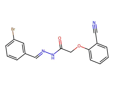 N-[(E)-(3-bromophenyl)methylideneamino]-2-(2-cyanophenoxy)acetamide structure