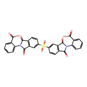 2,2'-[sulfonylbis(1,3-dioxo-1,3-dihydro-2H-isoindole-5,2-diyl)]dibenzoic acid structure