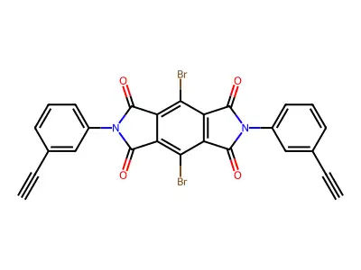 4,8-Dibromo-2,6-bis(3-ethynylphenyl)pyrrolo[3,4-f]isoindole-1,3,5,7-tetrone structure