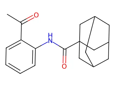 N-(2-acetylphenyl)adamantane-1-carboxamide structure