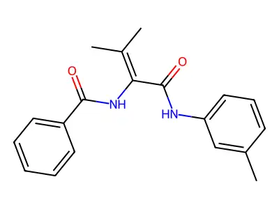 N-[3-methyl-1-(3-methylanilino)-1-oxobut-2-en-2-yl]benzamide structure