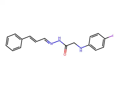 (2-((4-Iodophenyl)amino)-N'-((E)-3-phenylallylidene)acetohydrazide structure