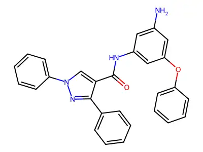 N-(3-amino-5-phenoxyphenyl)-1,3-diphenyl-1H-pyrazole-4-carboxamide structure