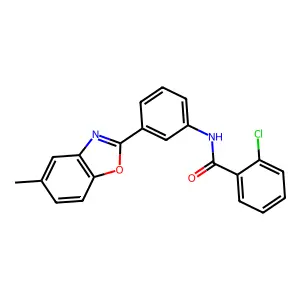2-chloro-N-[3-(5-methyl-1,3-benzoxazol-2-yl)phenyl]benzamide structure