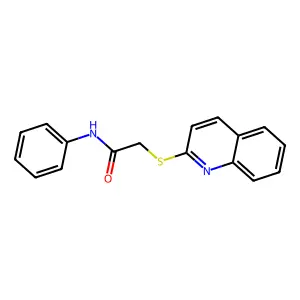 N-phenyl-2-quinolin-2-ylsulfanylacetamide structure