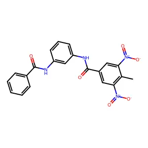 N-(3-benzamidophenyl)-4-methyl-3,5-dinitrobenzamide structure