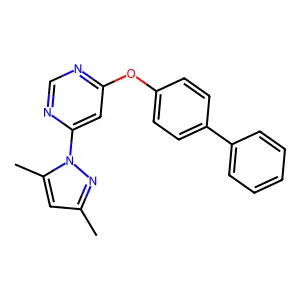 Pyrimidine, 4-([1,1'-biphenyl]-4-yloxy)-6-(3,5-dimethyl-1H-pyrazol-1-yl)- structure
