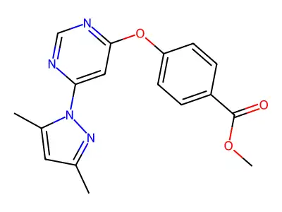 Methyl 4-((6-(3,5-dimethyl-1H-pyrazol-1-yl)pyrimidin-4-yl)oxy)benzoate structure