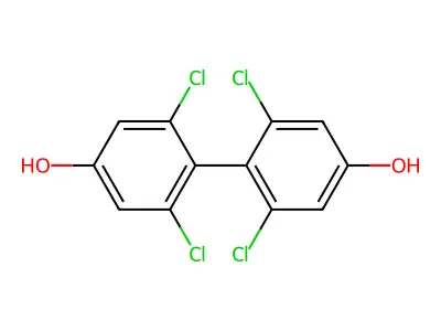 [1,1'-Biphenyl]-4,4'-diol, 2,2',6,6'-tetrachloro- structure