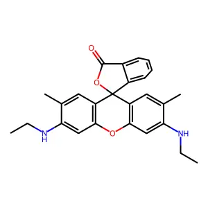 3,6-二(乙氨基)-2,7-二甲基荧烷 structure