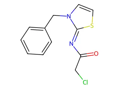 N-(3-benzyl-2,3-dihydro-1,3-thiazol-2-ylidene)-2-chloroacetamide structure