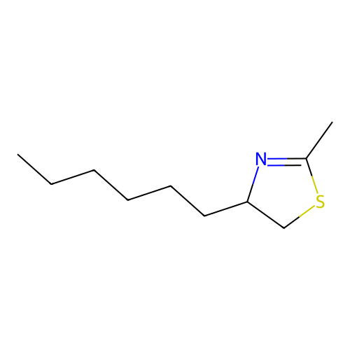 4-N-hexyl-2-methyl-delta2-thiazoline structure