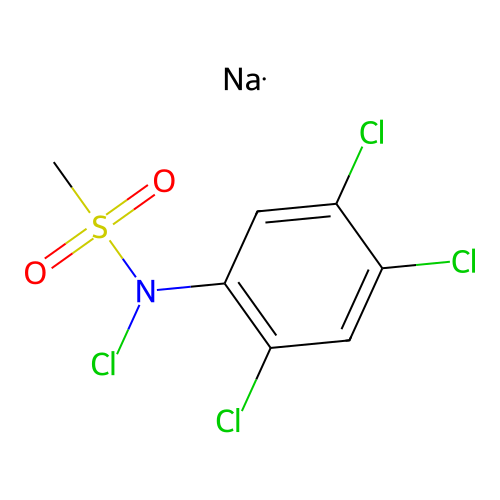 N-chloro-N-(2,4,5-trichlorophenyl)methanesulfonamide; sodium structure