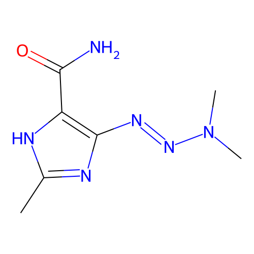 4-(dimethylaminodiazenyl)-2-methyl-1H-imidazole-5-carboxamide structure