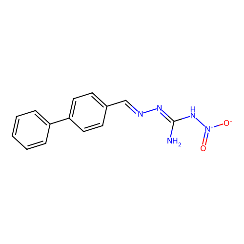 1-Nitro-2-[(4-phenylphenyl)methylideneamino]guanidine structure