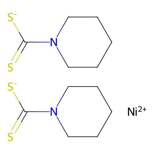 Nickel bis(piperidine-1-carbodithioate) structure