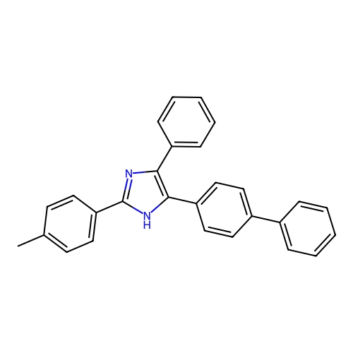 5-(biphenyl-4-yl)-2-(4-methylphenyl)-4-phenyl-1H-imidazole structure
