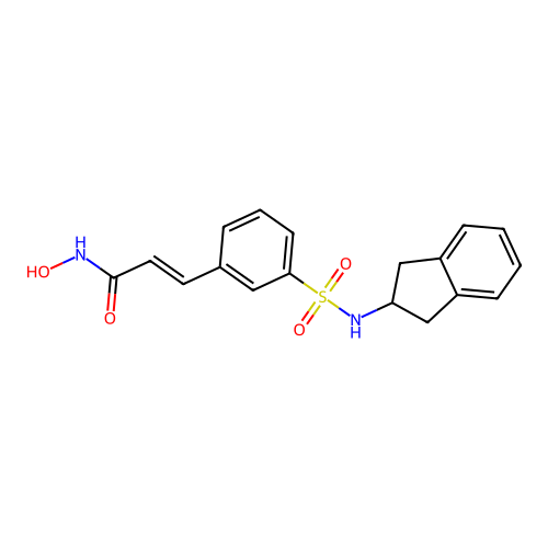 N-Hydroxy-3-(3-(indan-2-ylsulfamoyl)phenyl)acrylamide structure