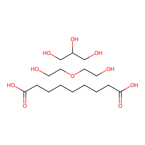 2-(2-Hydroxyethoxy)ethanol;nonanedioic acid;propane-1,2,3-triol structure