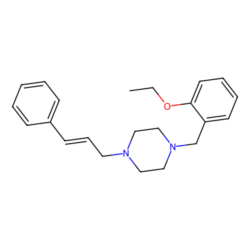 1-[(2-ethoxyphenyl)methyl]-4-[(E)-3-phenylprop-2-enyl]piperazine structure
