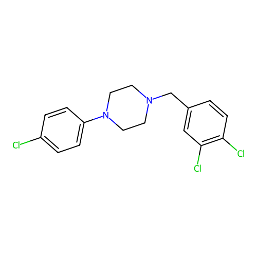 1-(4-Chlorophenyl)-4-(3,4-dichlorobenzyl)piperazine structure