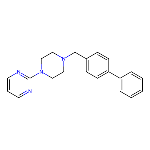 2-[4-[(4-Phenylphenyl)methyl]piperazin-1-yl]pyrimidine structure