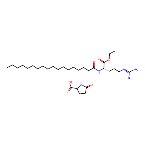 Pyrrolidone carboxylic acid ethyl stearoyl arginate structure