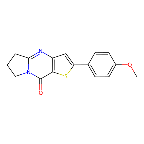 2-(4-methoxyphenyl)-6,7-dihydropyrrolo[1,2-a]thieno[3,2-d]pyrimidin-9(5H)-one structure