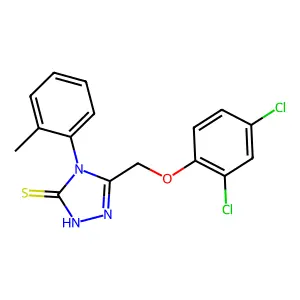 5-[(2,4-Dichlorophenoxy)methyl]-2,4-dihydro-4-(2-methylphenyl)-3H-1,2,4-triazole-3-thione structure