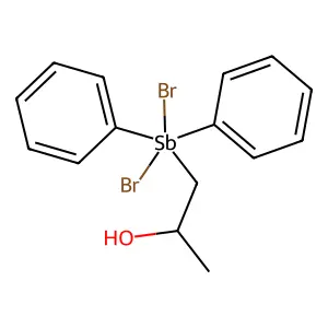 1-[Dibromo(diphenyl)-lambda~5~-stibanyl]propan-2-ol structure