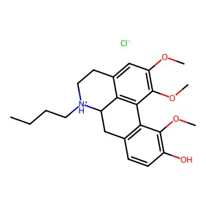 6a-alpha-Noraporphin-9-ol, 6-butyl-1,2,10-trimethoxy-, hydrochloride structure