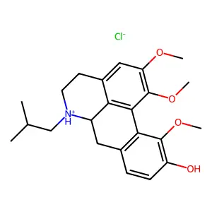 6a-alpha-Noraporphin-9-ol, 6-isobutyl-1,2,10-trimethoxy-, hydrochloride structure