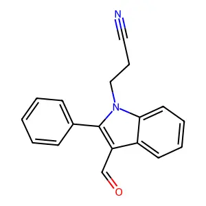 1H-Indole-1-propanenitrile, 3-formyl-2-phenyl- structure