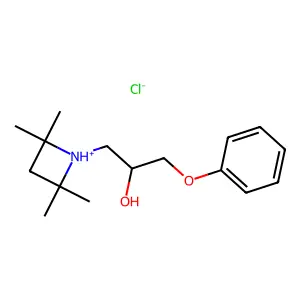 1-Azetidineethanol, alpha-(phenoxymethyl)-2,2,4,4-tetramethyl-, hydrochloride structure