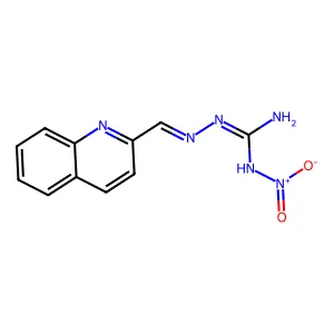 1-Nitro-2-(quinolin-2-ylmethylideneamino)guanidine structure