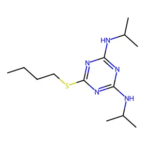 6-(Butylsulfanyl)-N~2~,N~4~-di(propan-2-yl)-1,3,5-triazine-2,4-diamine structure
