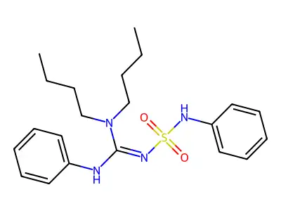 anilino-(Z)-1,1-dibutyl-3-phenylguanidino(oxo)-lambda-sulfaniumolate structure