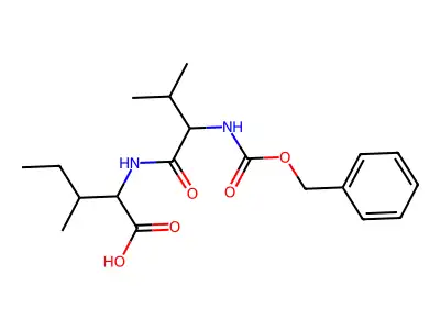 Carbobenzyloxy-L-valyl-L-isoleucine structure
