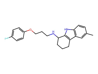 N-[3-(4-fluorophenoxy)propyl]-6-methyl-2,3,4,9-tetrahydro-1H-carbazol-1-amine structure