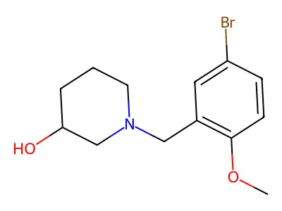 1-[(5-Bromo-2-methoxyphenyl)methyl]piperidin-3-ol structure