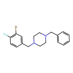 1-Benzyl-4-[(3-bromo-4-fluorophenyl)methyl]piperazine structure