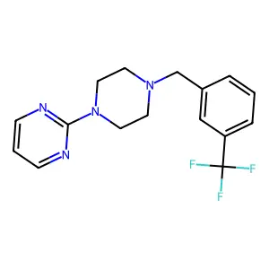 2-[4-[[3-(Trifluoromethyl)phenyl]methyl]piperazin-1-yl]pyrimidine structure