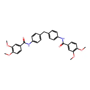 N,N'-(methanediyldibenzene-4,1-diyl)bis(3,4-dimethoxybenzamide) structure