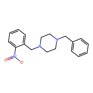 1-Benzyl-4-[(2-nitrophenyl)methyl]piperazine structure