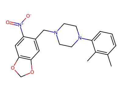 1-(2,3-Dimethylphenyl)-4-[(6-nitro-1,3-benzodioxol-5-yl)methyl]piperazine structure